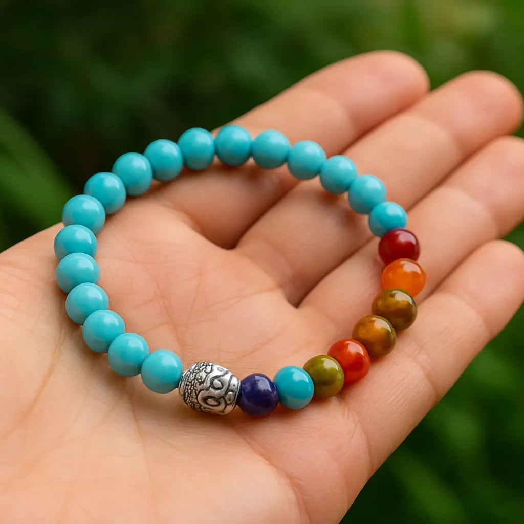7 Chakra Bracelet With Firoza