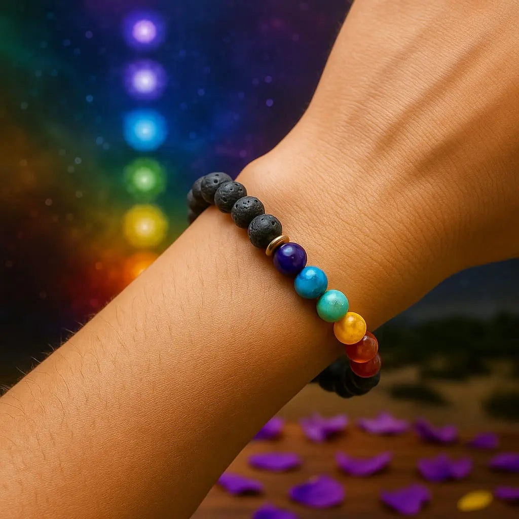 7 chakra Bracelet with lava