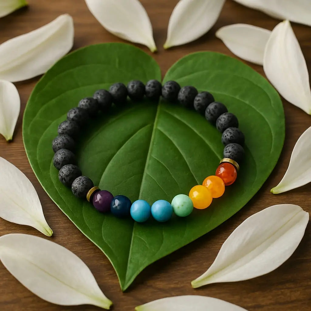 7 chakra Bracelet with lava
