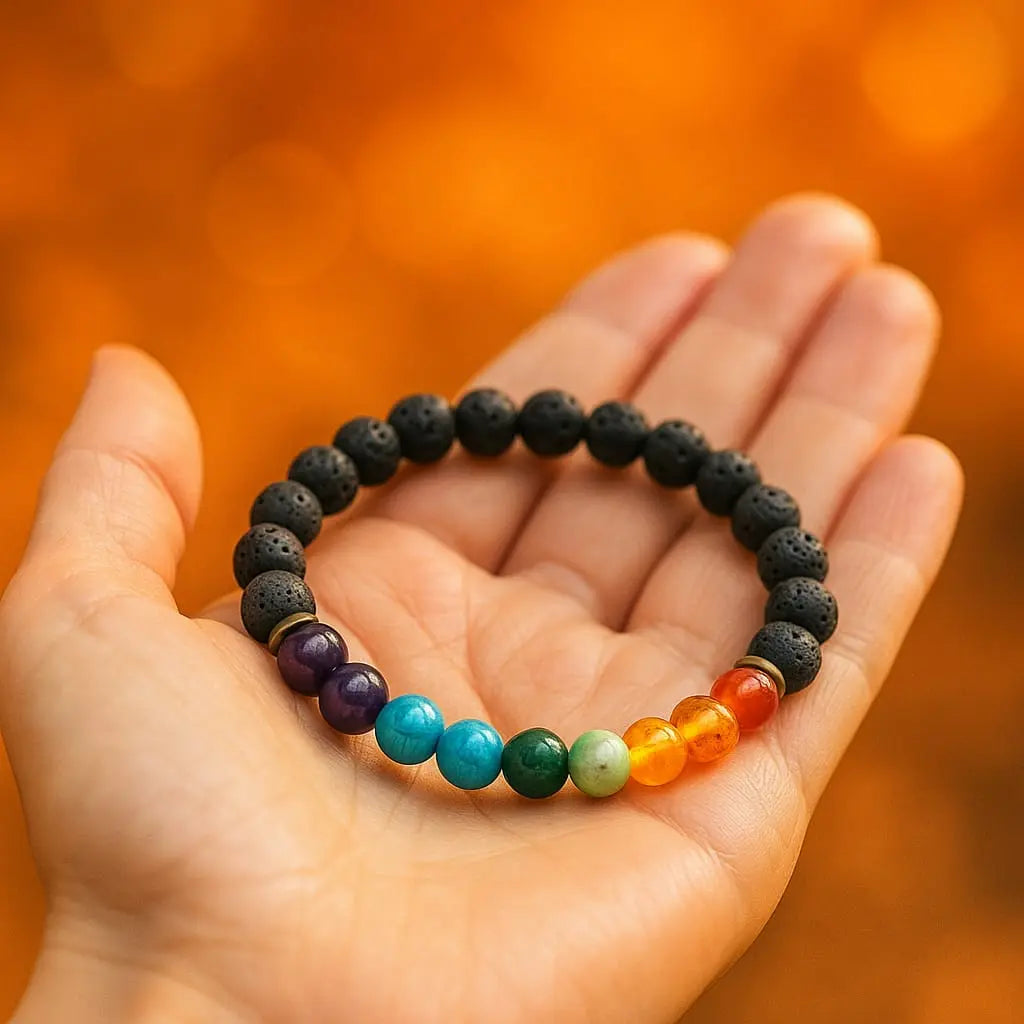7 chakra Bracelet with lava