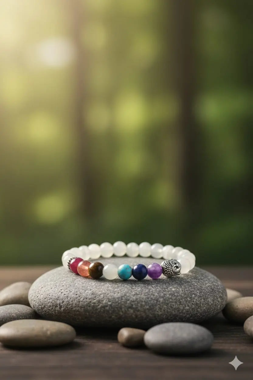 7 Chakra Bracelet With Moonstone