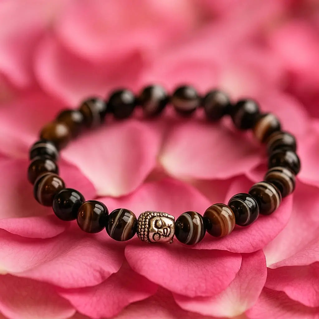 Black Banded Agate Onyx Bracelet (Sulemani)