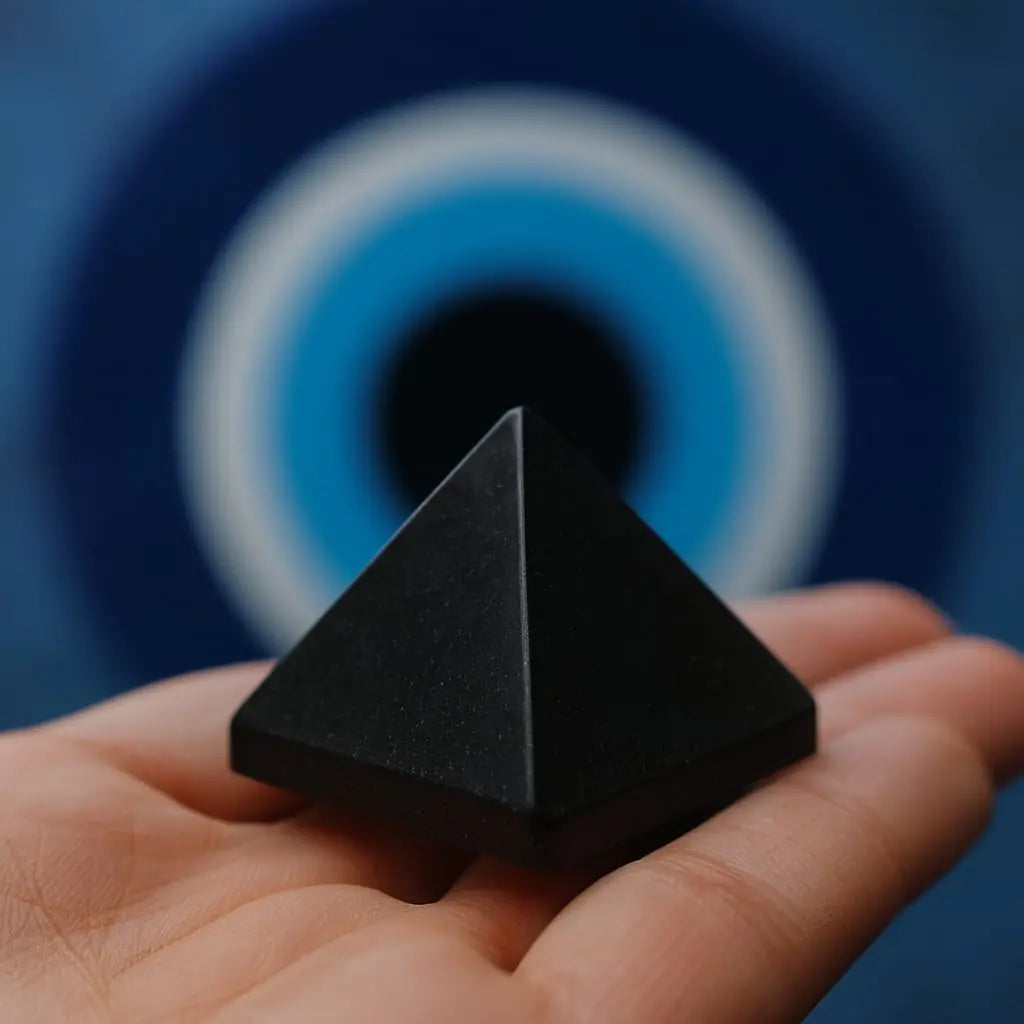 Black Tourmaline Real Stone Pyramid