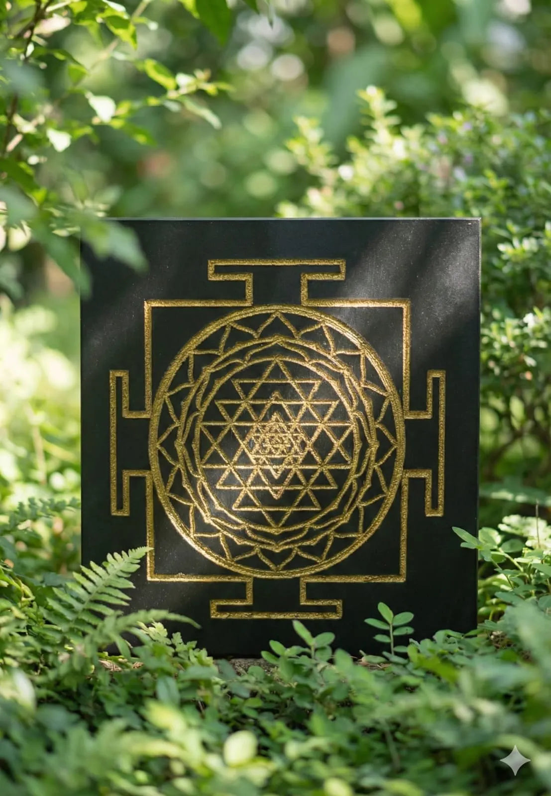 Black Tourmaline Shri Yantra Charging Plate