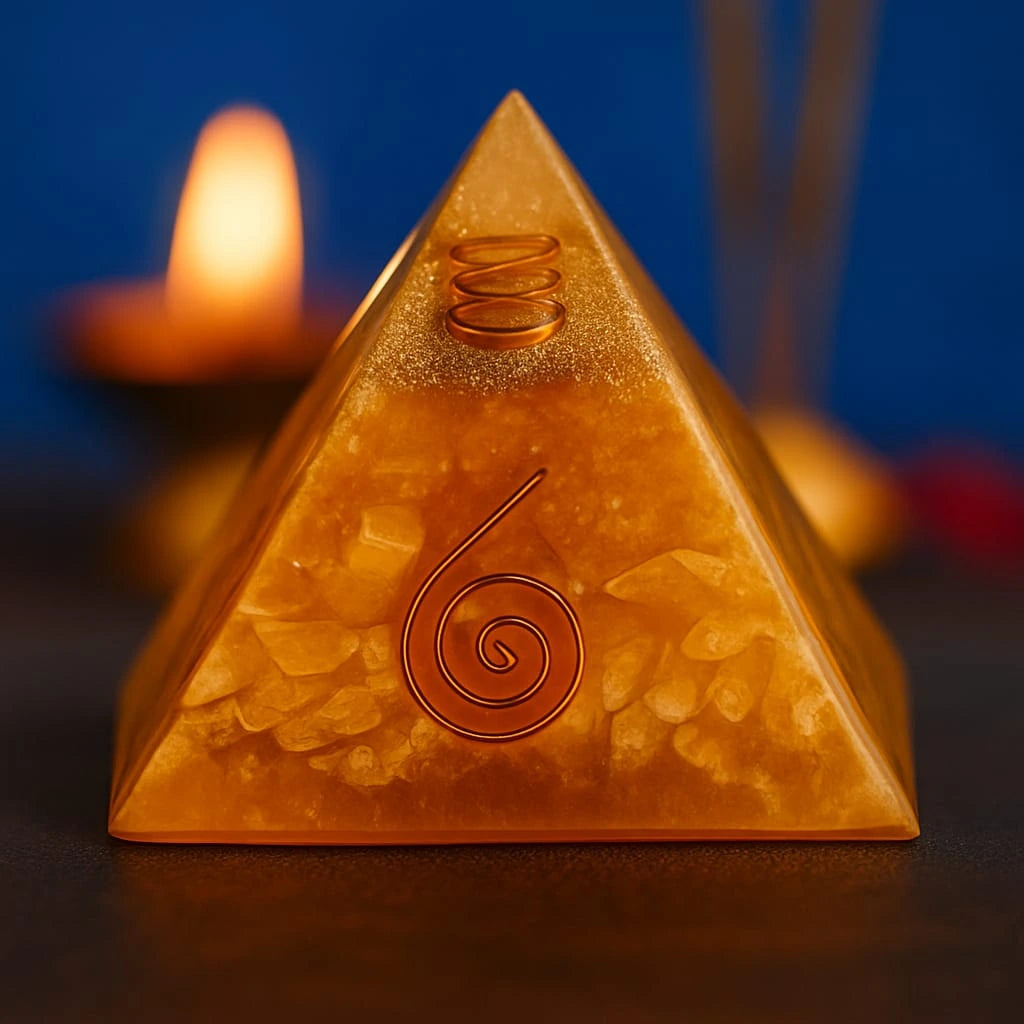 Citrine Wealth & Prosperity Orgonite Pyramid