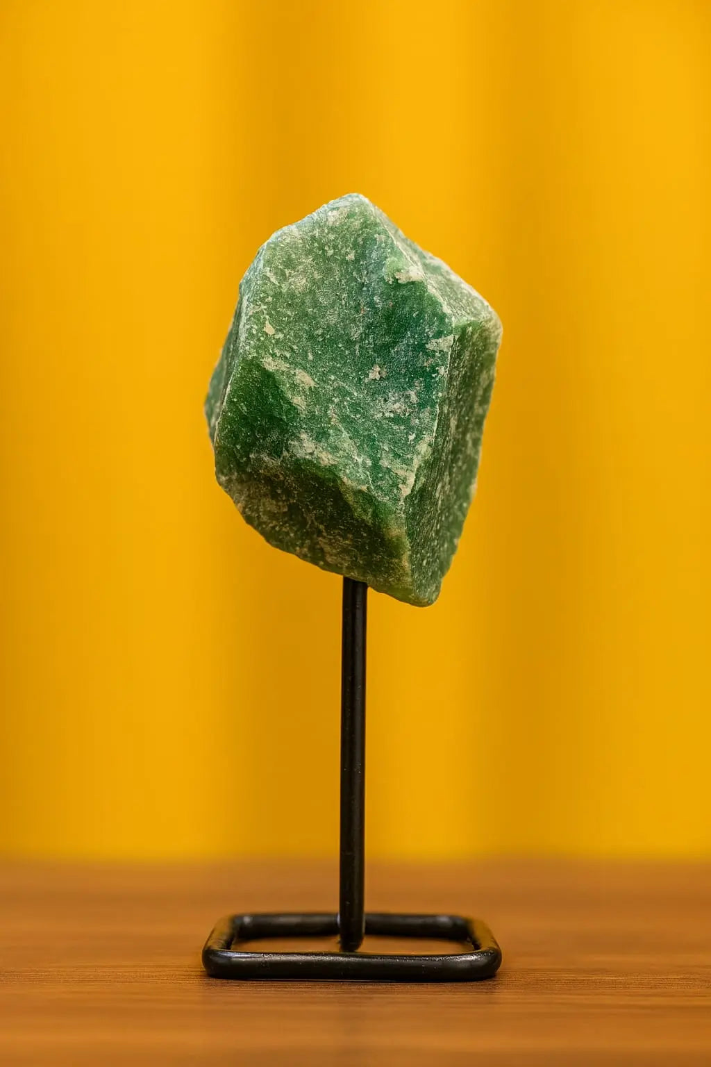 Green Aventurine Raw Stone on Metal Stand