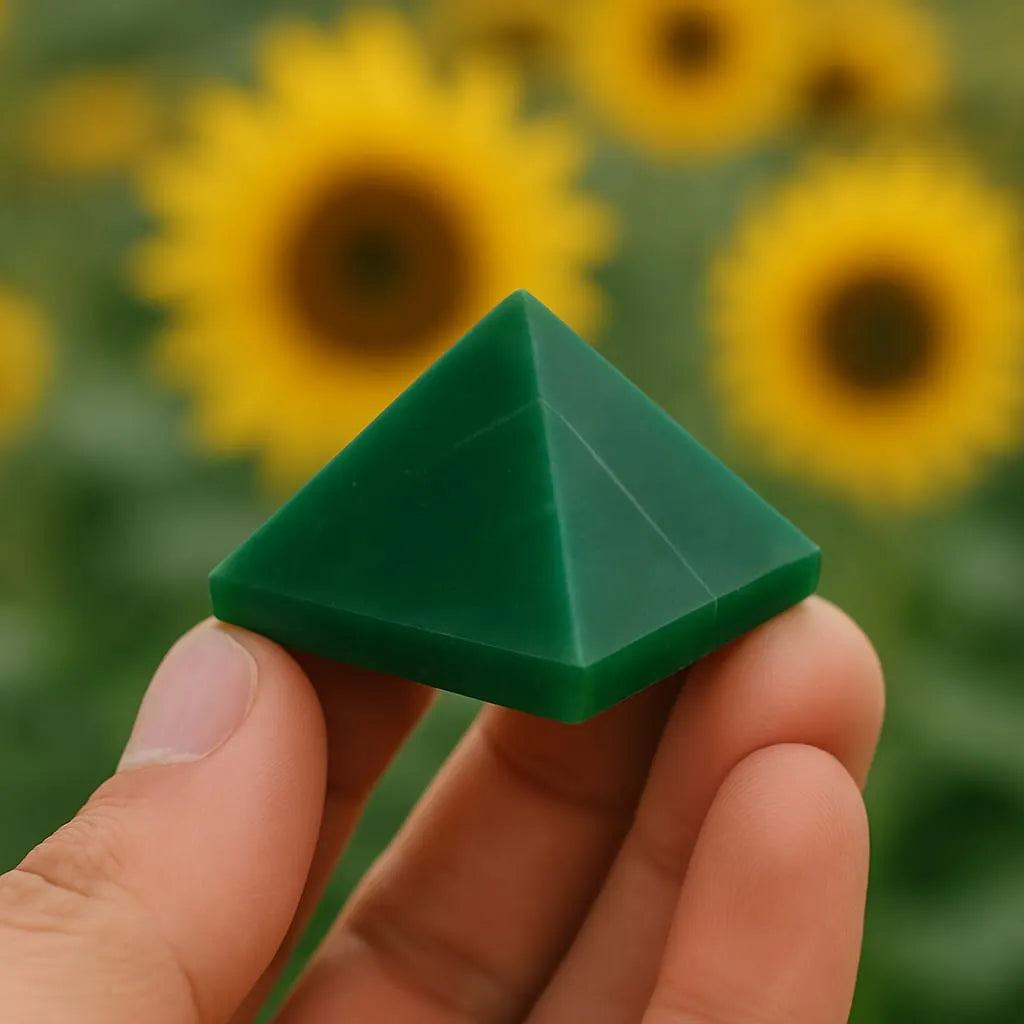 Green Jade Real Stone Pyramid