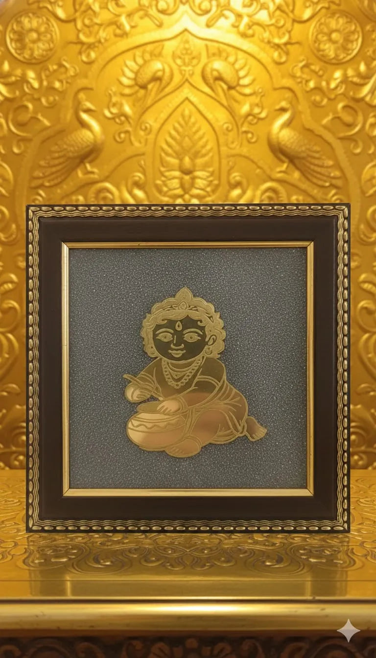 Laddu Gopal Frame with Pyrite