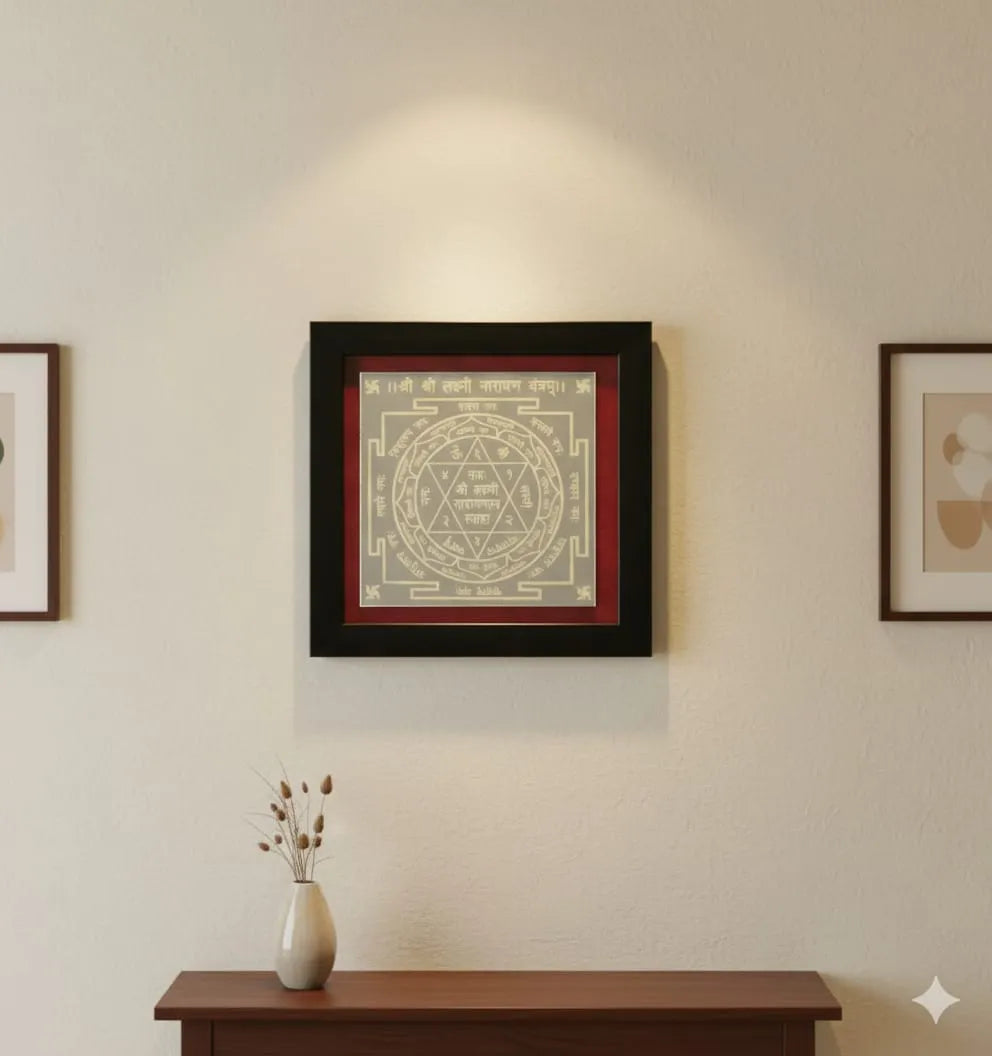 Laxmi Narayan Yantra Frame on Metal Plate