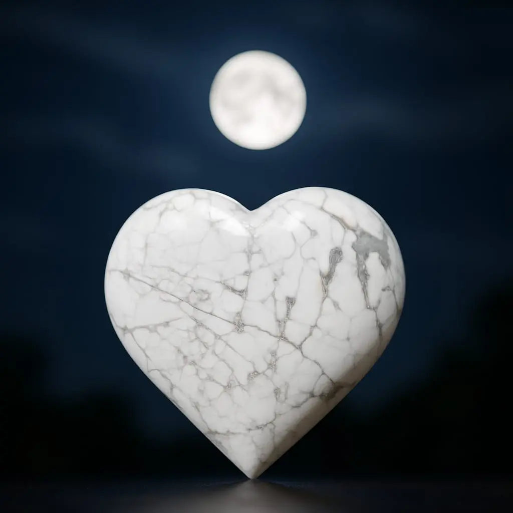 Natural Howlite Healing Heart