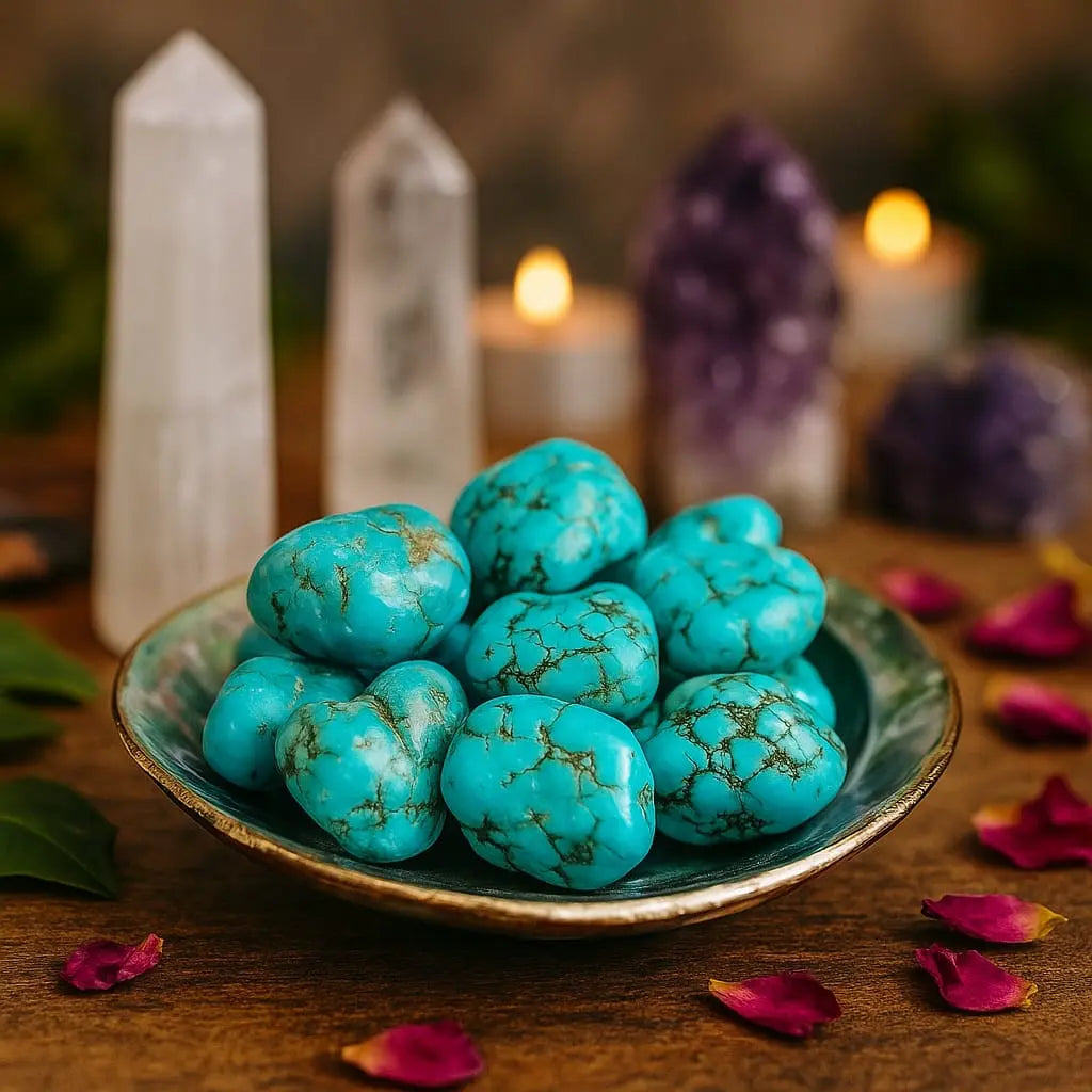 Natural Turquoise Tumbled Stones (Firoza)