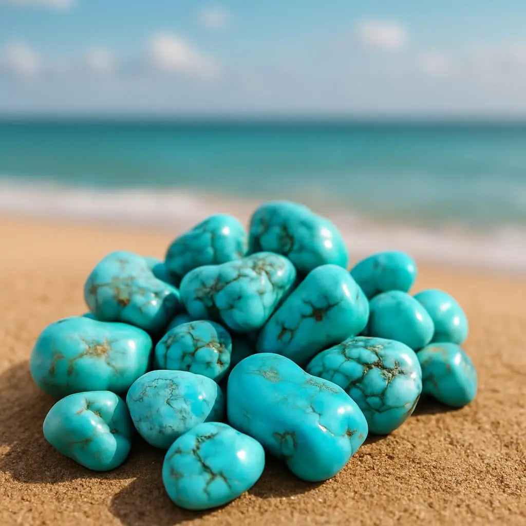 Natural Turquoise Tumbled Stones (Firoza)