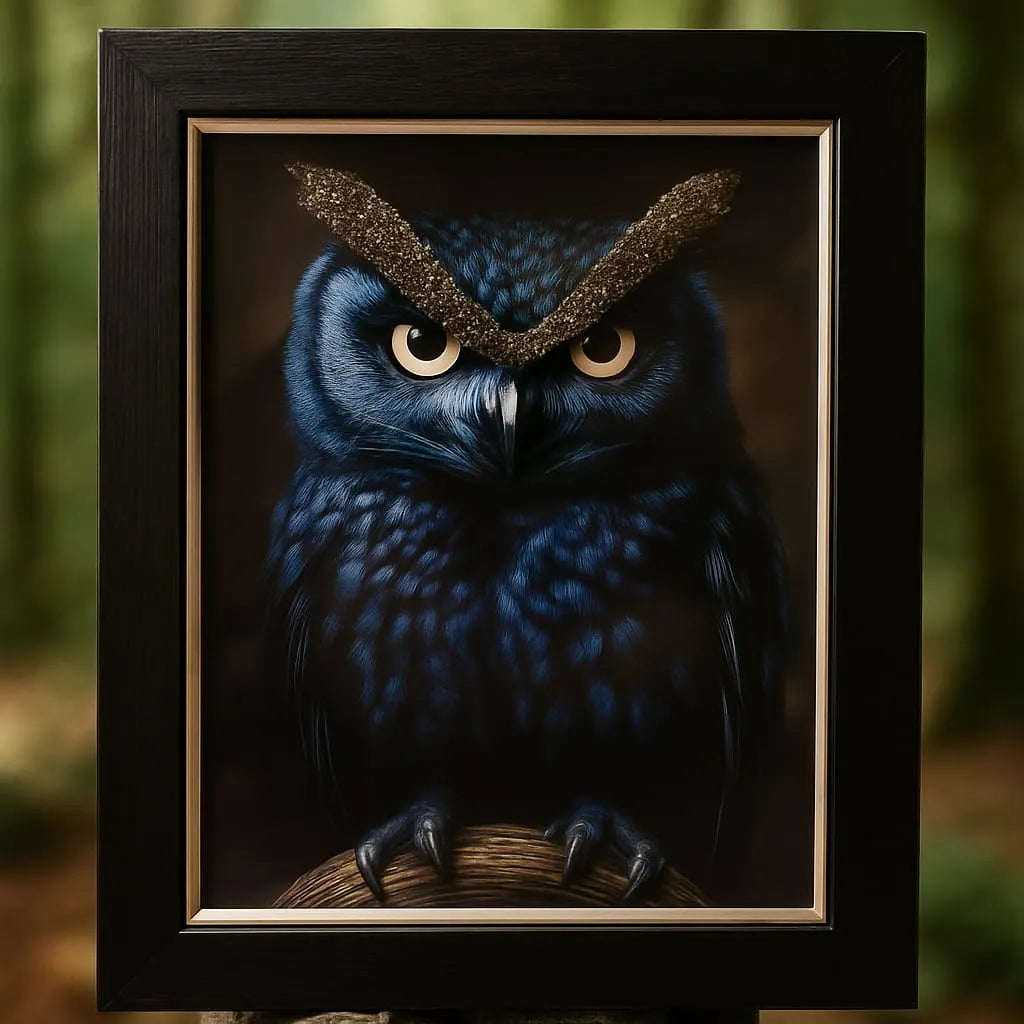 Owl Frame with Pyrite