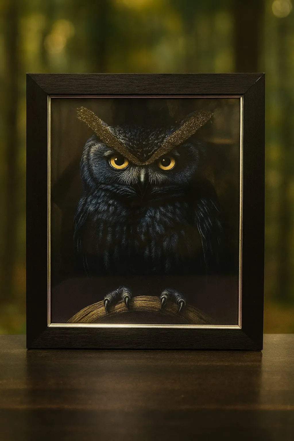 Owl Frame with Pyrite