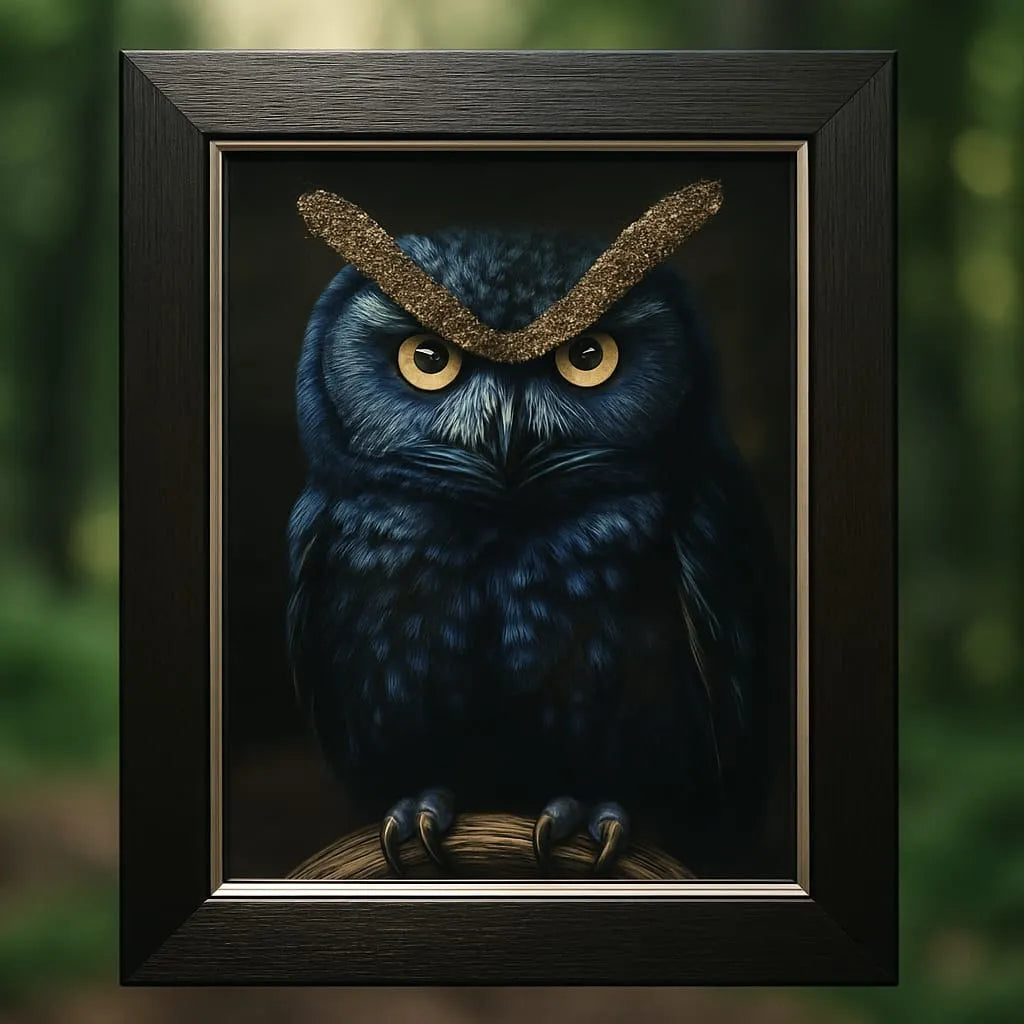 Owl Frame with Pyrite