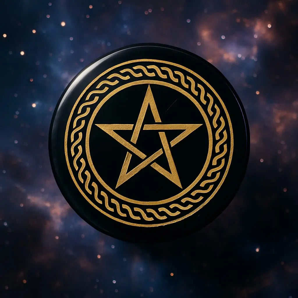 Black Tourmaline Pentagram Protection Plate