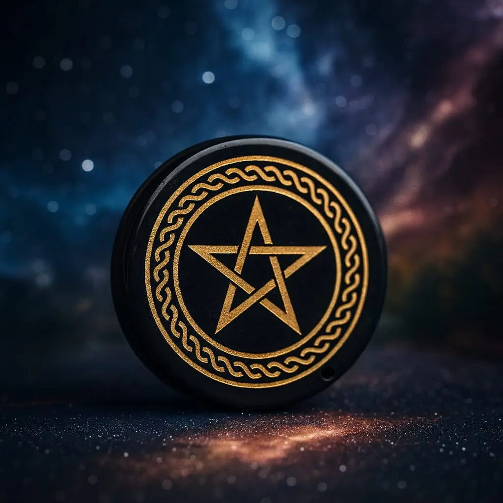Black Tourmaline Pentagram Protection Plate