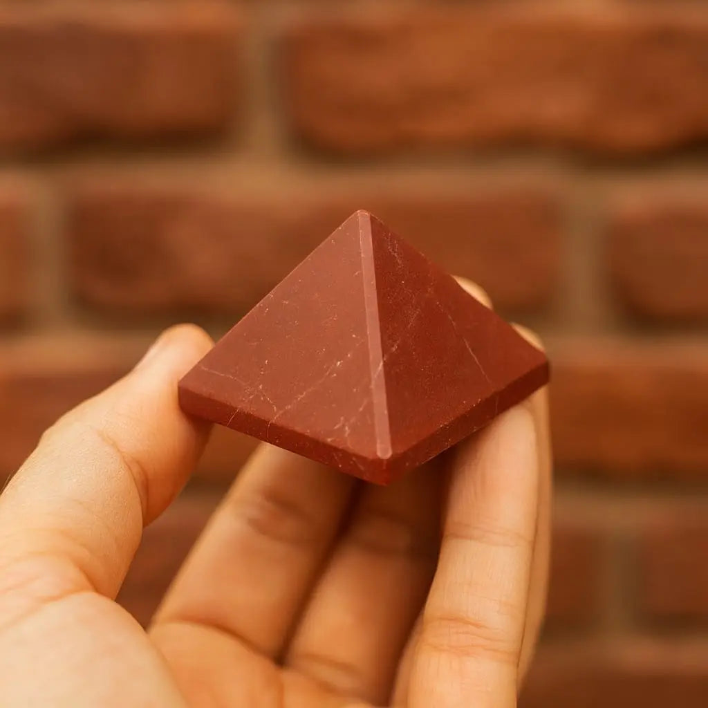 Red Jasper Real Stone Pyramid