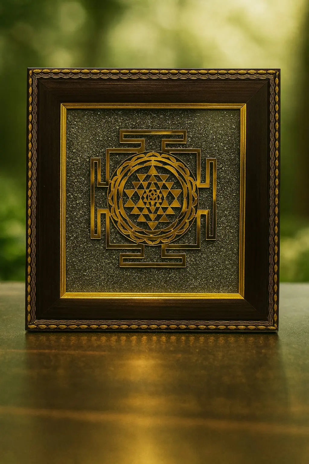 Shri Yantra Frame with Pyrite