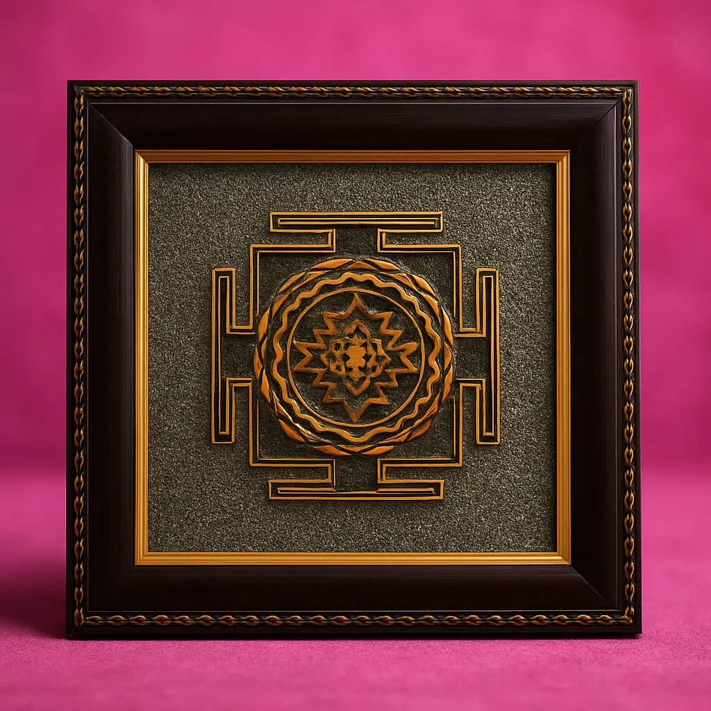Shri Yantra Frame with Pyrite