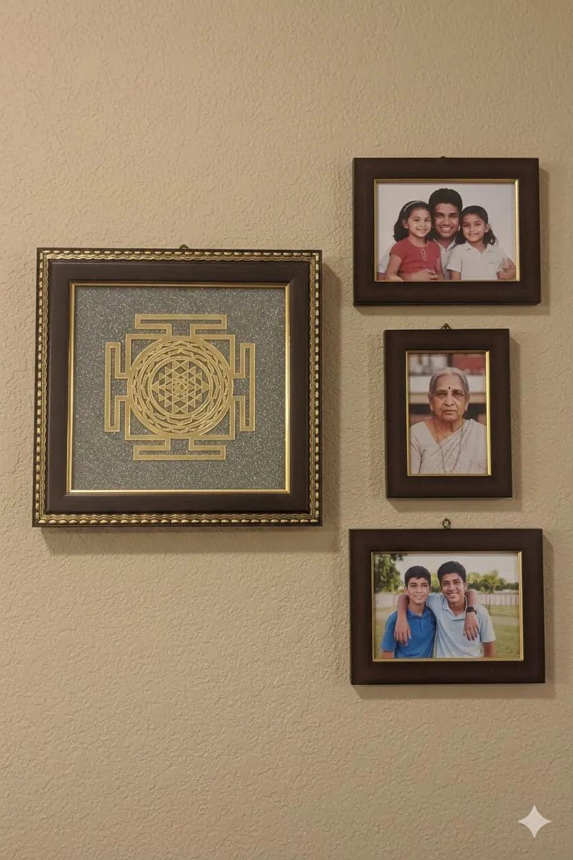 Shri Yantra Frame with Pyrite