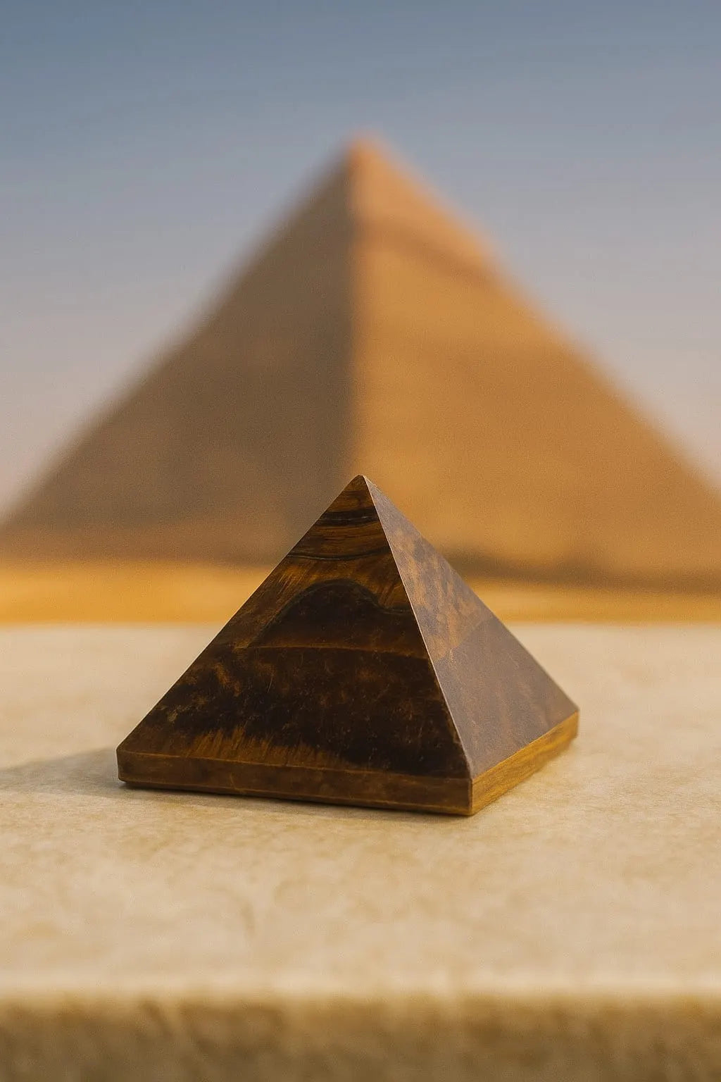 Tiger Eye Real Stone Pyramid