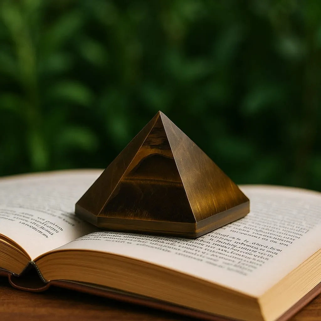 Tiger Eye Real Stone Pyramid