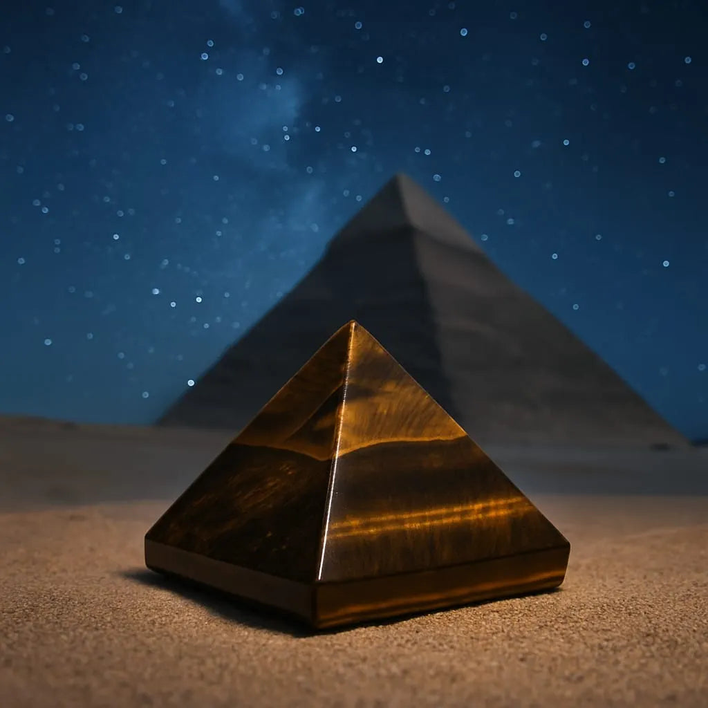 Tiger Eye Real Stone Pyramid