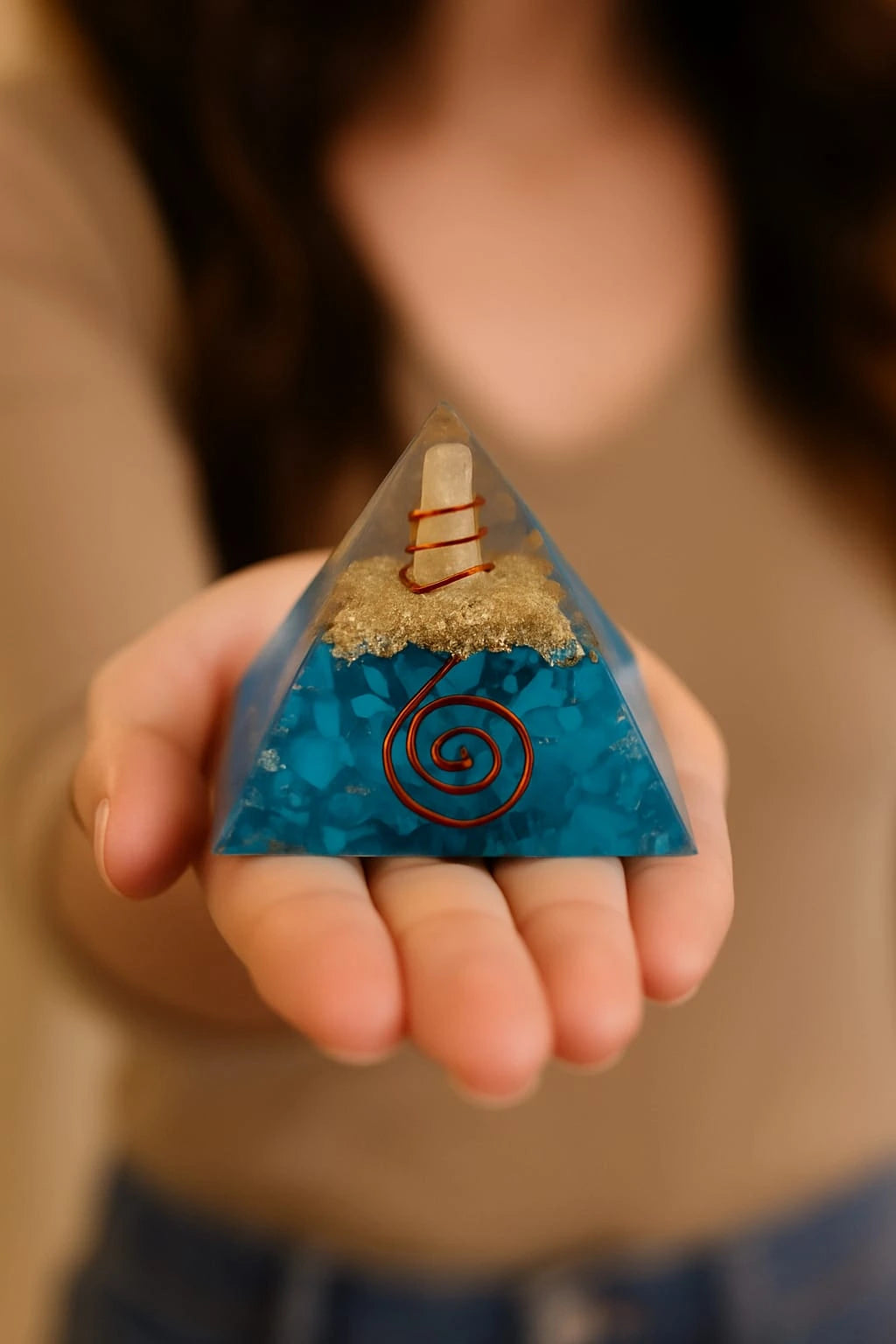 Turquoise Firoza Orgonite Pyramid