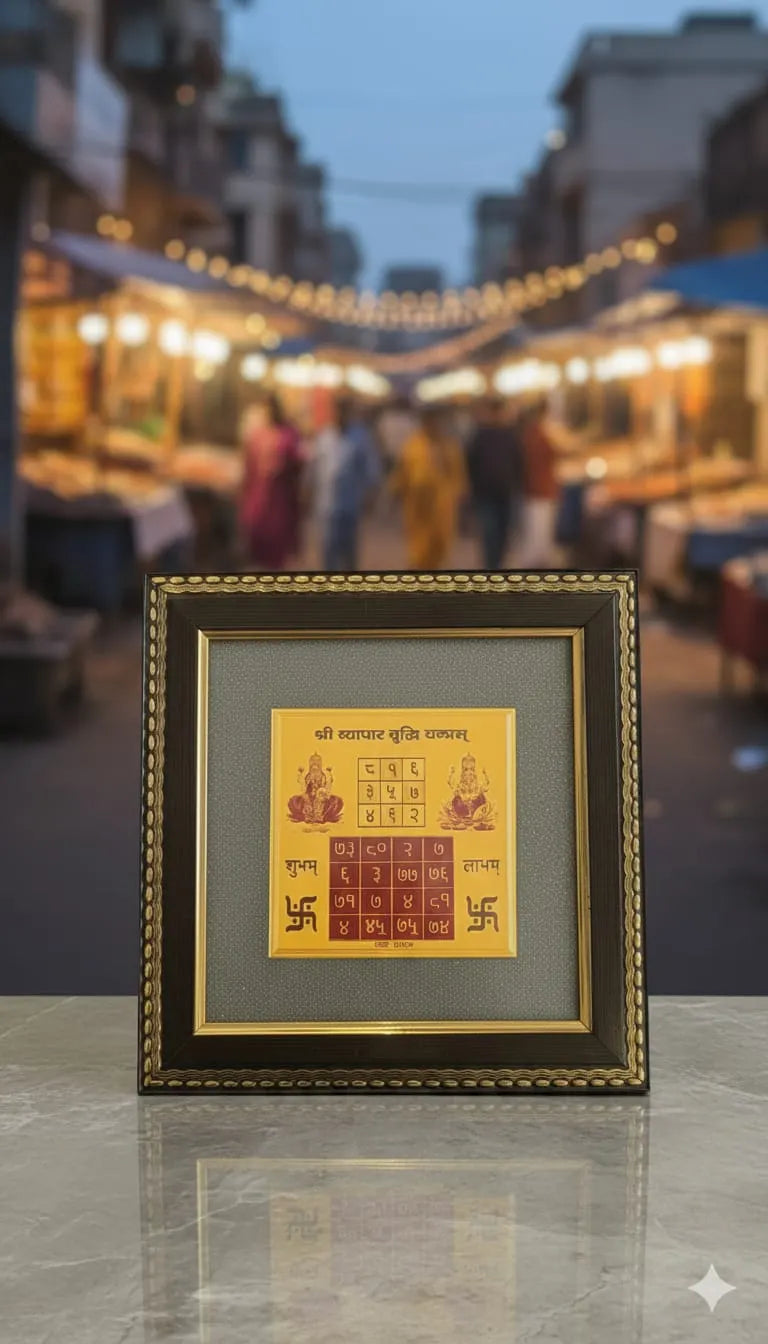 Vyapar Vridhi Yantra in Frame with Pyrite