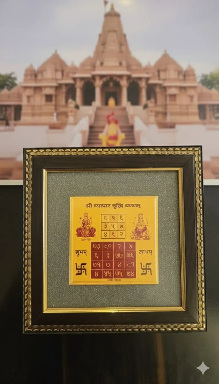 Vyapar Vridhi Yantra in Frame with Pyrite