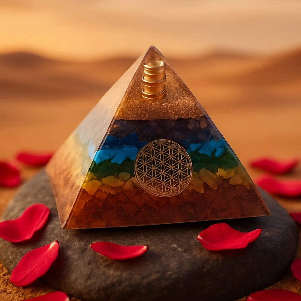 7 Chakra Yantra Orgonite Pyramid