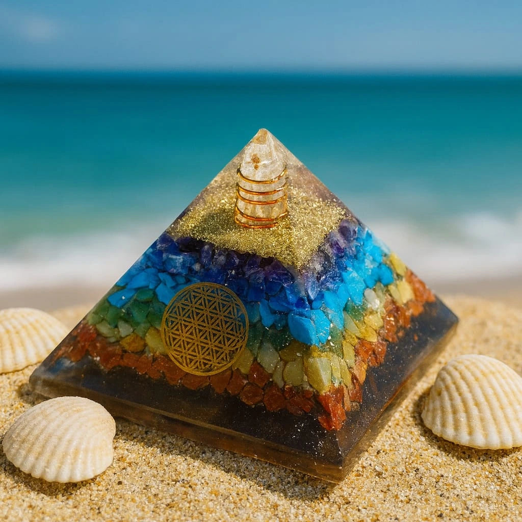 7 Chakra Yantra Orgonite Pyramid