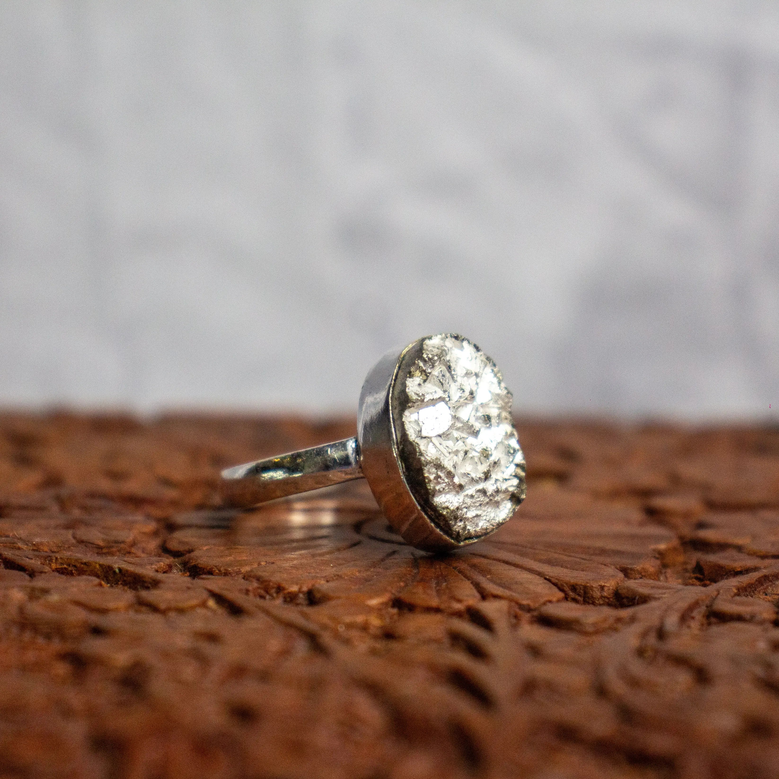 Clear Quartz Druzy Ring