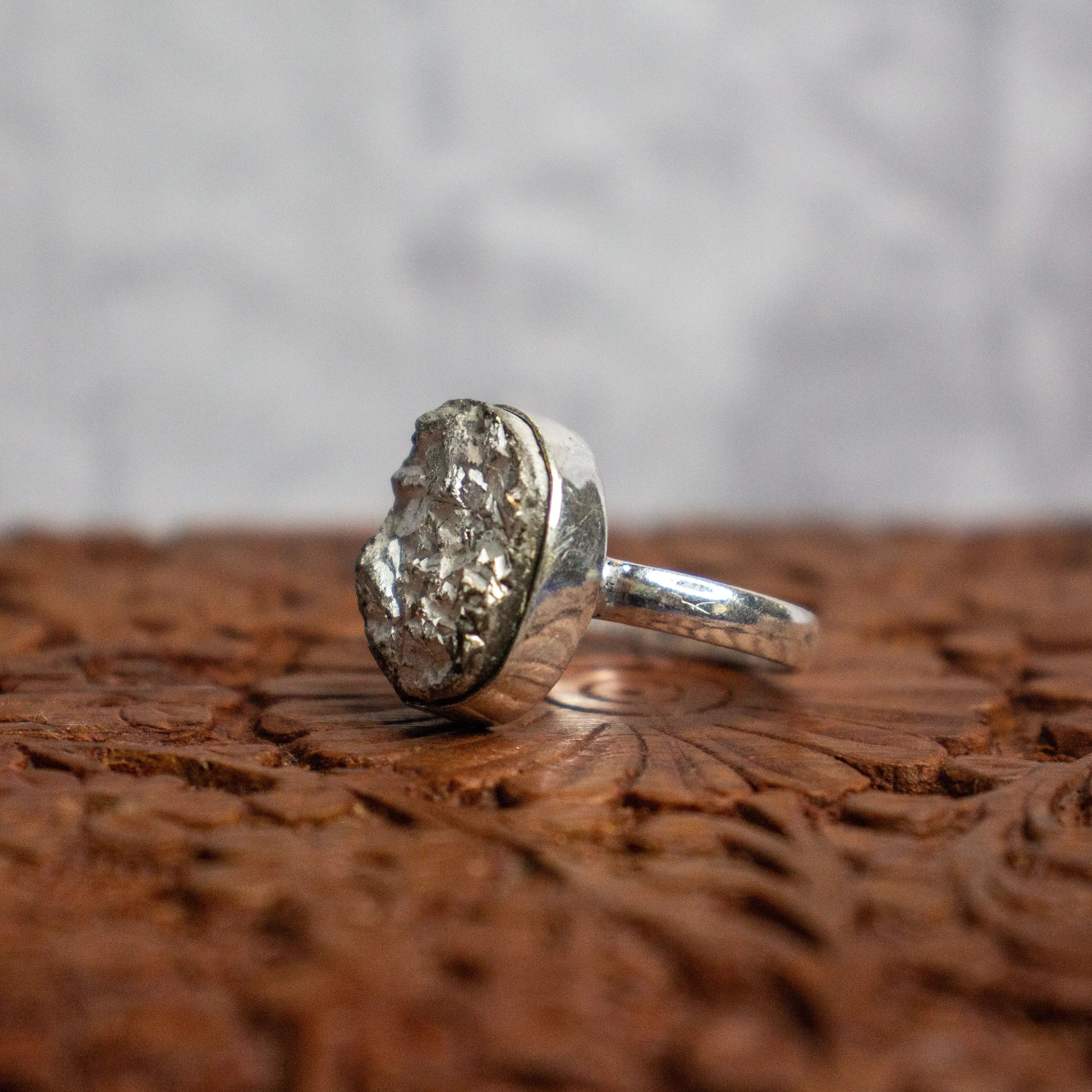 Clear Quartz Druzy Ring