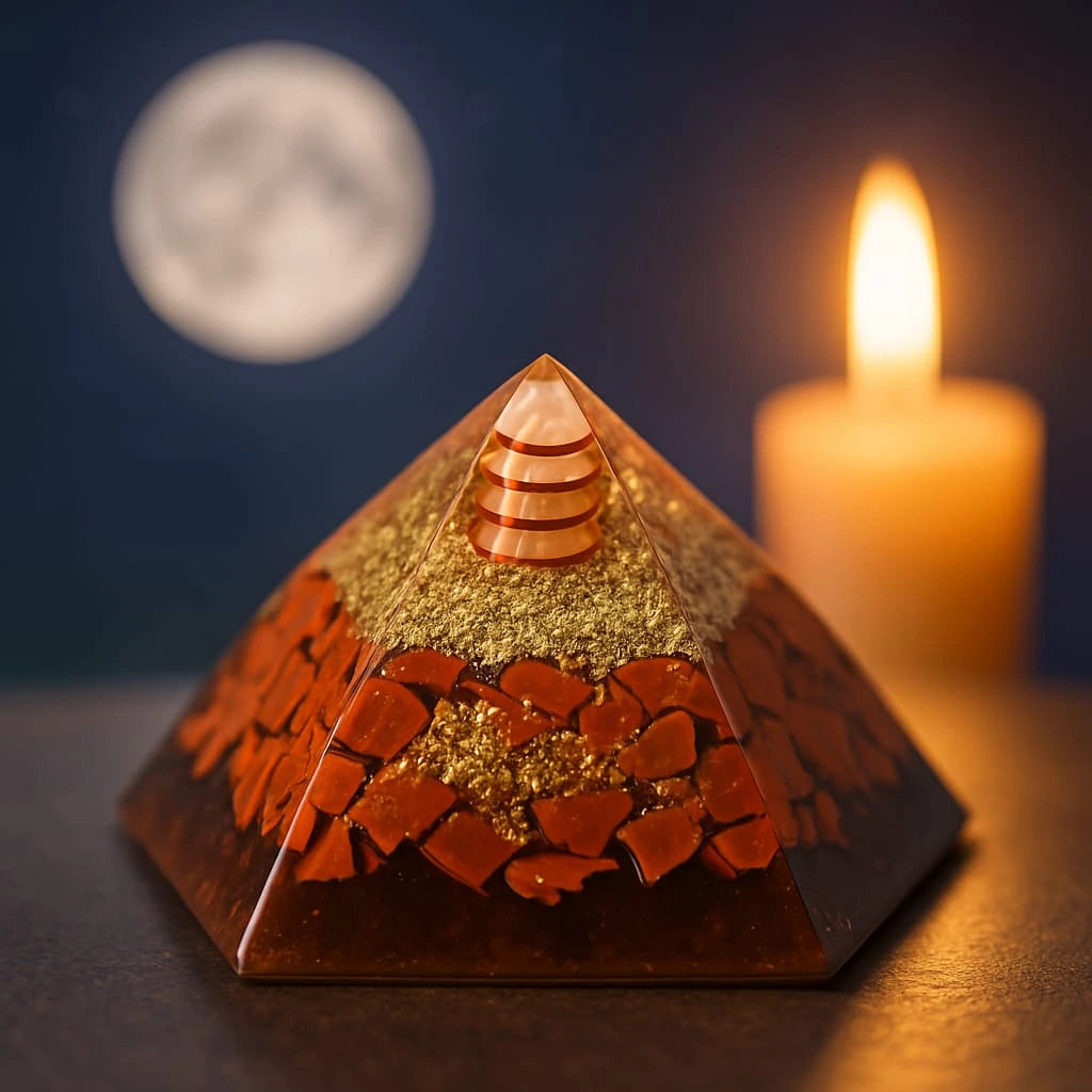 Red Jasper Stability Orgonite Pyramid