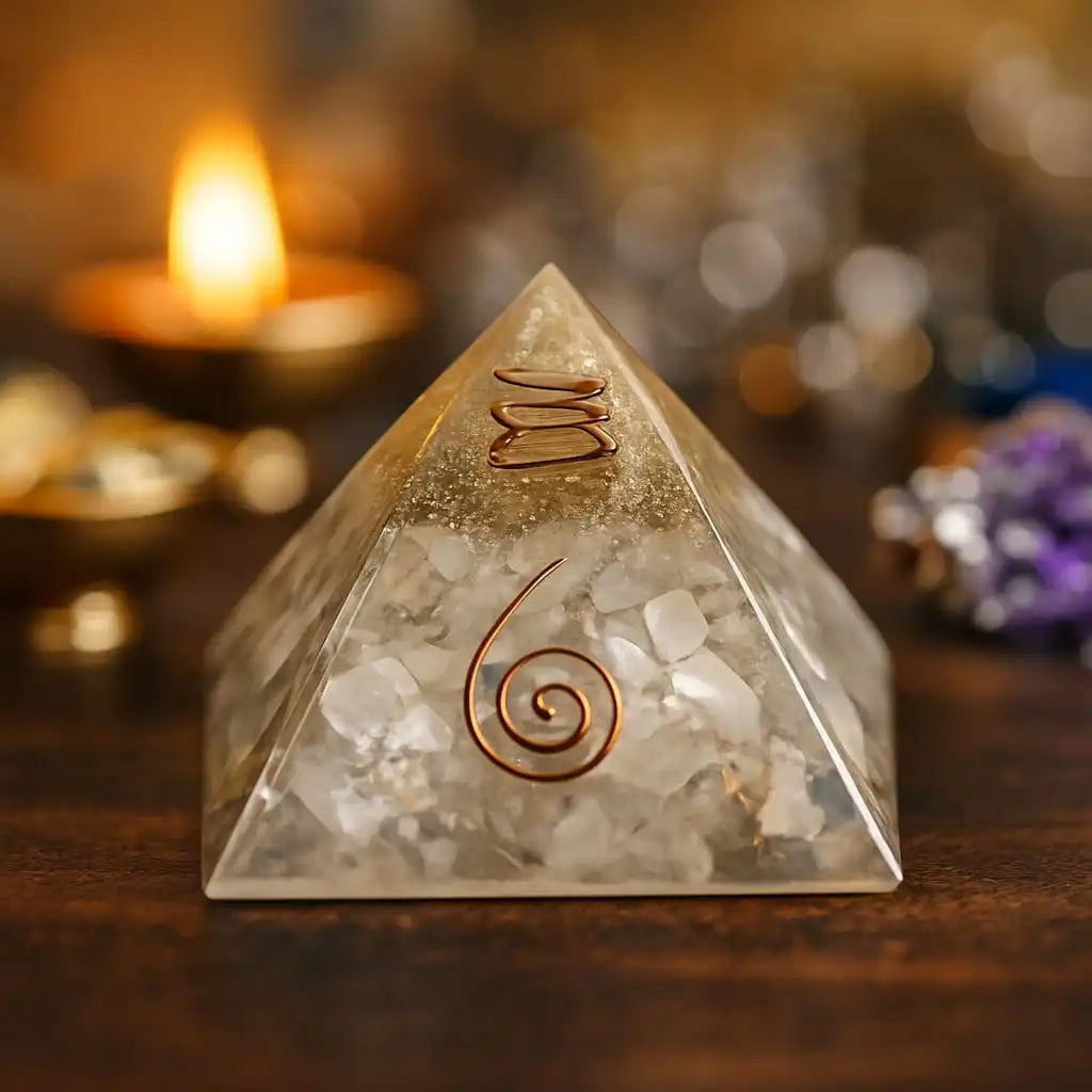 Selenite Energy Orgonite Pyramid