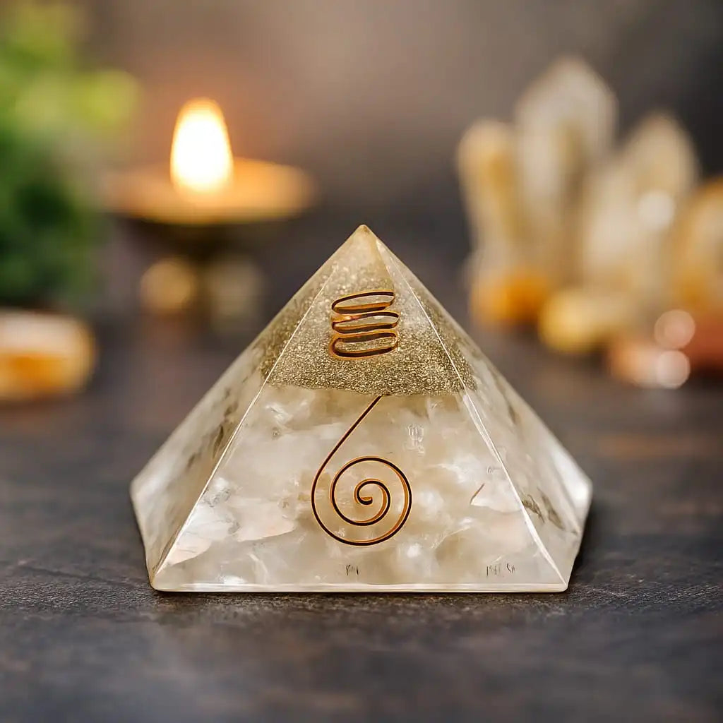 Selenite Energy Orgonite Pyramid