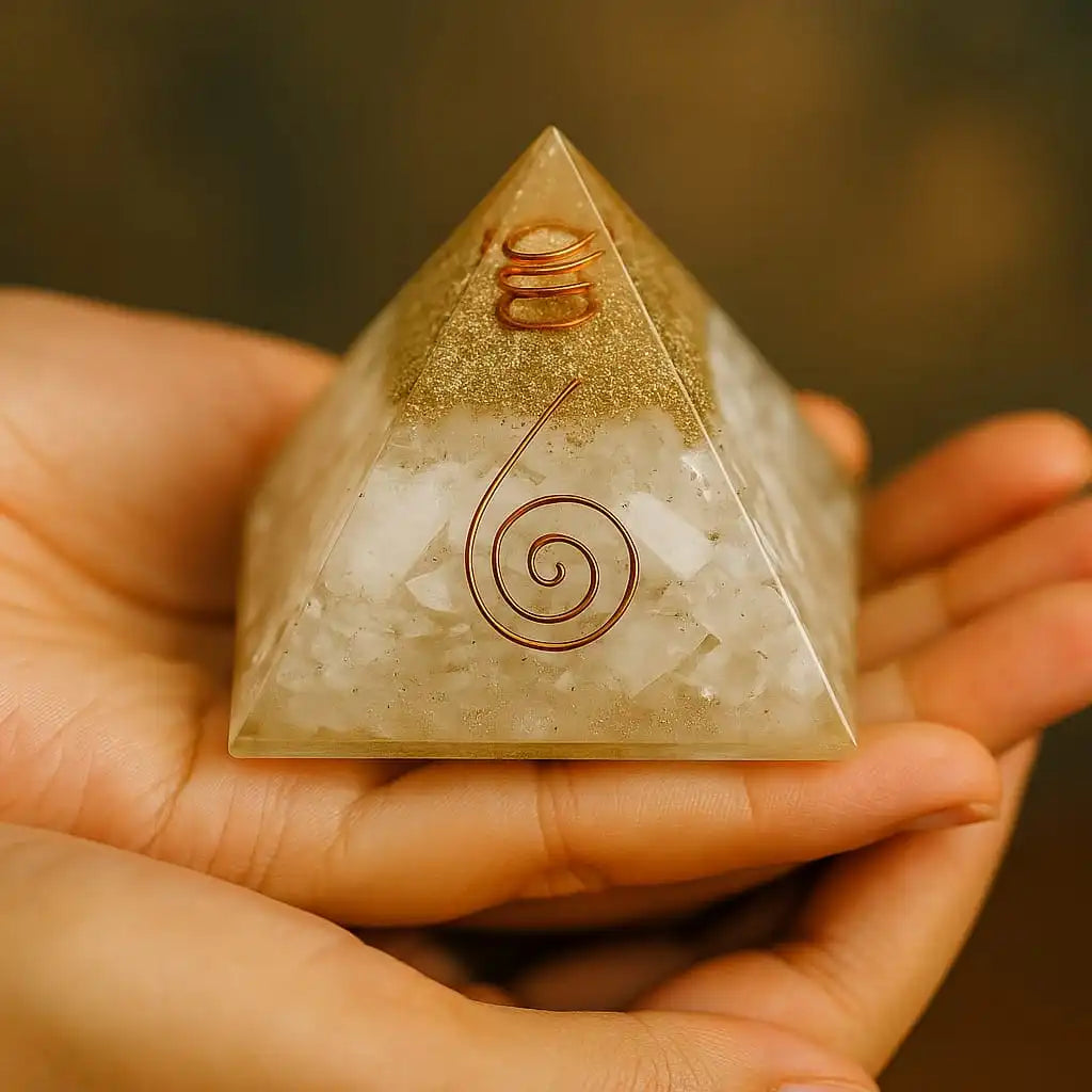 Selenite Energy Orgonite Pyramid