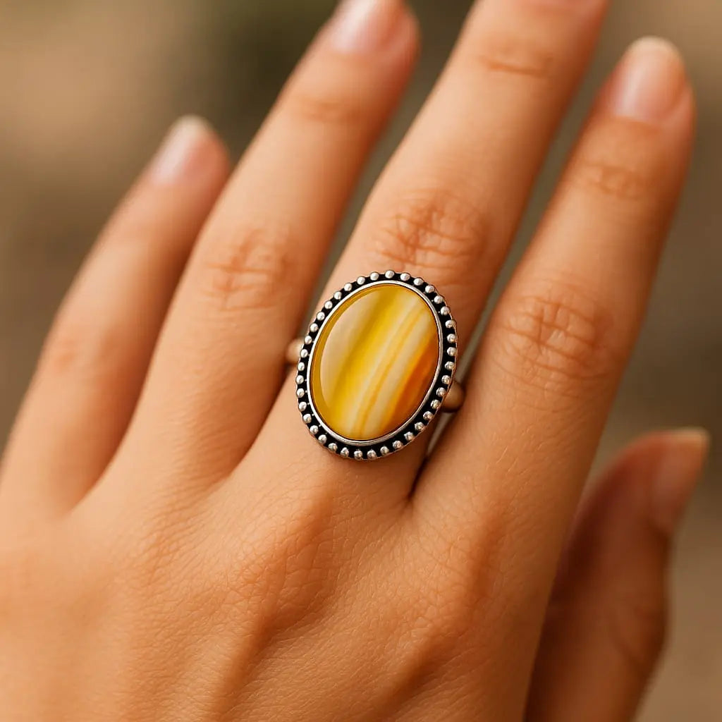 Yellow Carnelian Reiki Ring